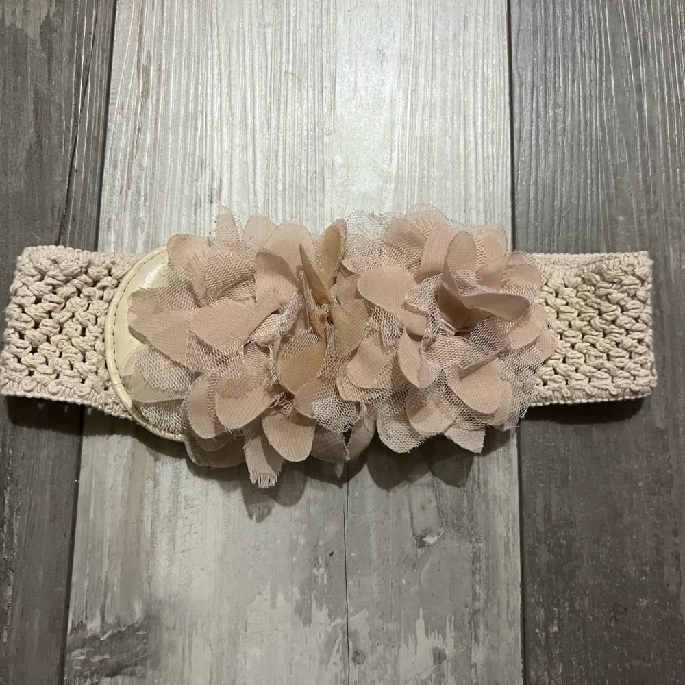 Floral Tan Fashion Belt